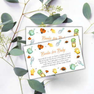 Greenery Ladybug Garden Books For Baby Shower  Enclosure Card