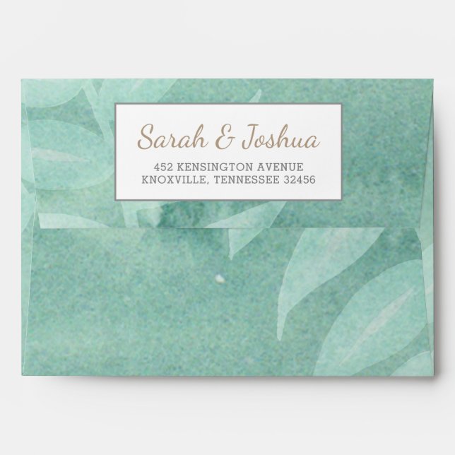 Greenery Laurel Wedding Envelope (Back (Top Flap))