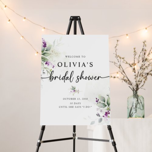 Greenery Lavender Bridal Shower Foam Boards