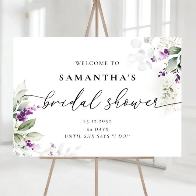 Greenery Lavender Bridal Shower Foam Boards (Creator Uploaded)