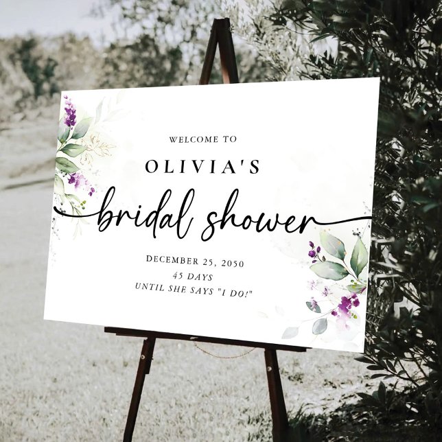 Greenery Lavender Bridal Shower Foam Boards (Creator Uploaded)