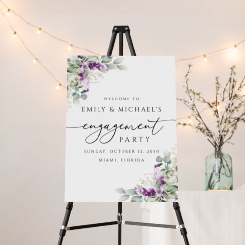 Greenery Lavender Engagement Party Foam Boards