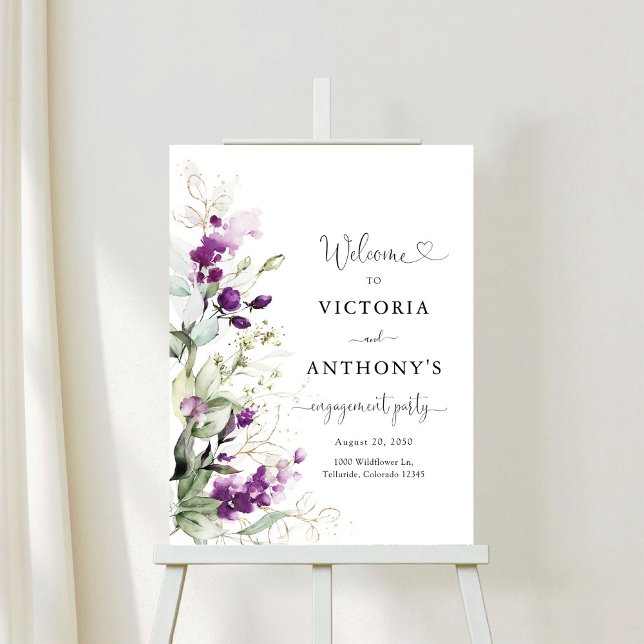 Greenery Lavender Engagement Party Foam Boards (Creator Uploaded)