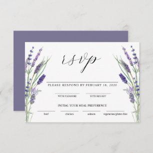 Greenery Lavender Lilac Purple Lila Wedding RSVP Enclosure Card