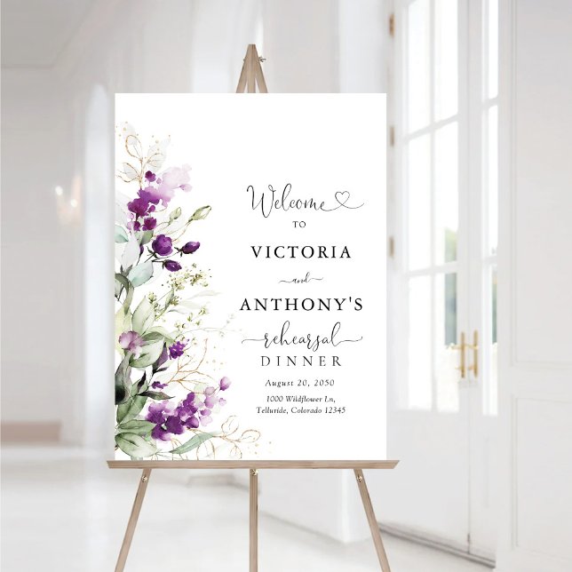 Greenery Lavender Rehearsal Dinner Foam Boards (Creator Uploaded)