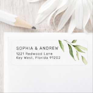 Greenery Leaf Floral Return Address Label