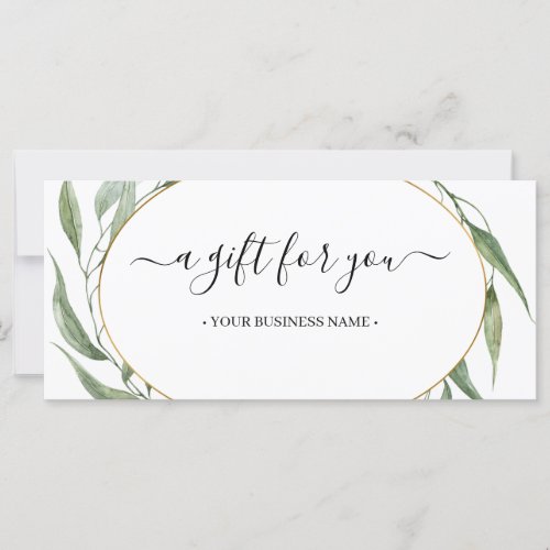 Greenery Leaves Frame Business Gift Certificate