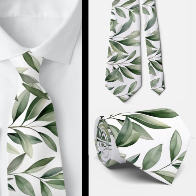 Greenery Leaves Green Nature Botanical Casual Neck Tie (Creator Uploaded)