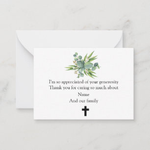 Greenery Leaves Thank You Card