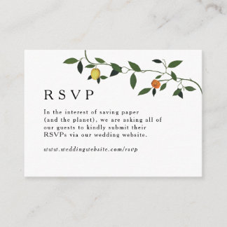 Greenery, Lemons, and Marigolds Online RSVP Enclosure Card