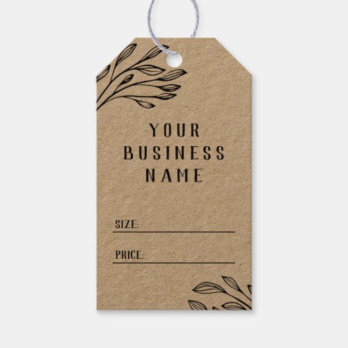 Greenery Line Art Business Name Social Media Price Gift Tags