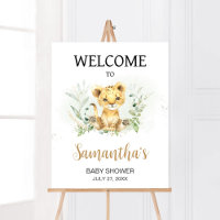 Greenery Lion Baby Shower Welcome