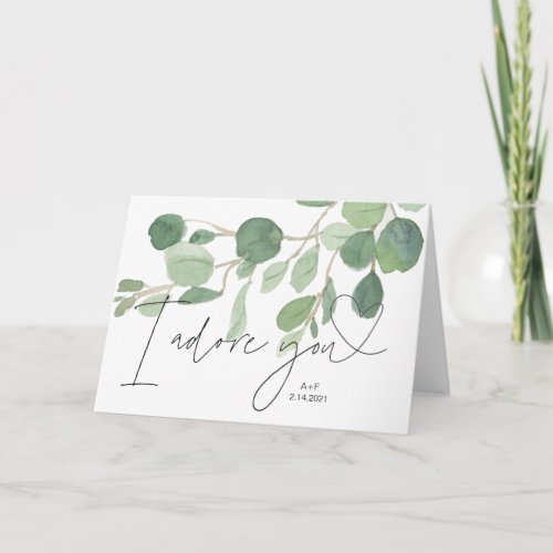 Greenery Love Card for Him Anniversary Card