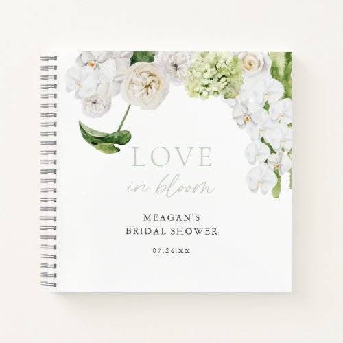 Greenery Love In Bloom Bridal Shower Guestbook Notebook