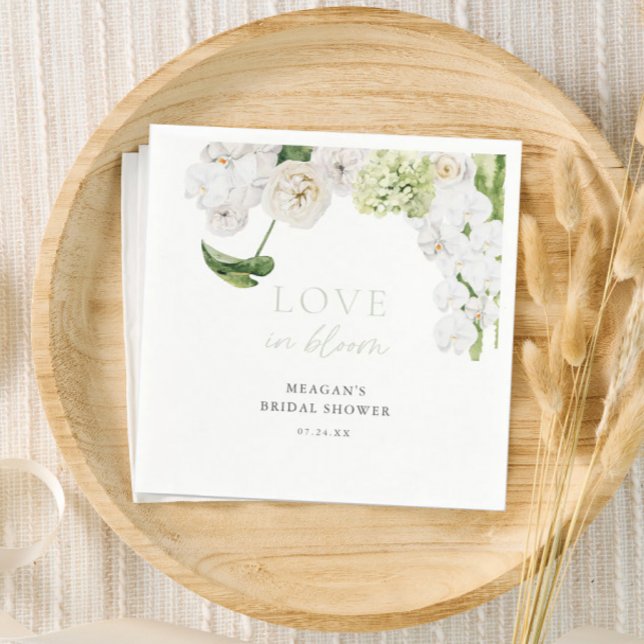 Greenery Love In Bloom Bridal Shower Napkins (Creator Uploaded)