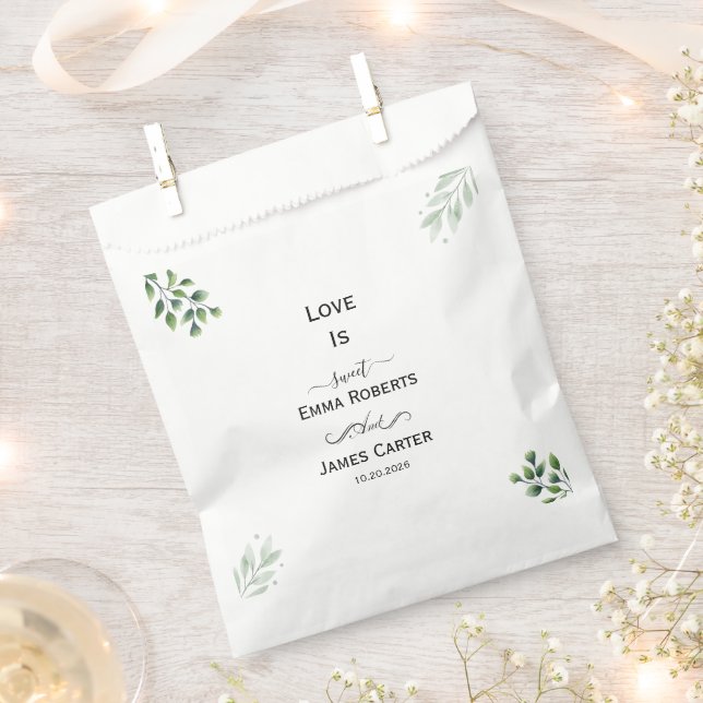 Greenery Love Is Sweet Favor Boxes Bag (Clipped)