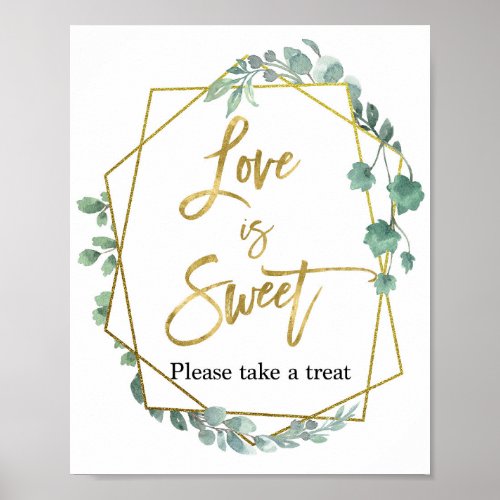 Greenery Love is sweet Poster