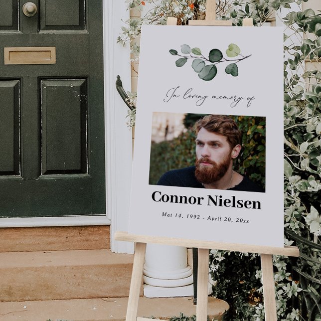 Greenery Man Celebration Of Life Welcome  Foam Board (Creator Uploaded)