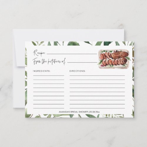 Greenery Meat Kitchen Bridal Shower Recipe Cards - Greenery Meat Kitchen Bridal Shower Recipe Cards
Message me if you need any changes to fit your dream recipe card better :)