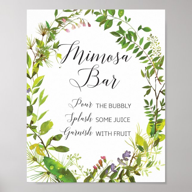 Greenery Mimosa Bar Sign (Front)