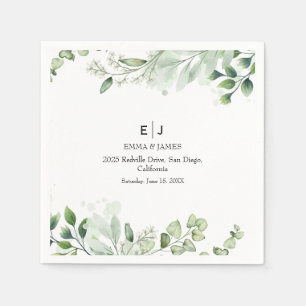 Greenery Minimal Chic Wedding Napkins