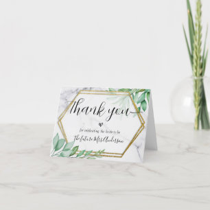 Greenery Minimal Script Bridal Shower Thank You Card
