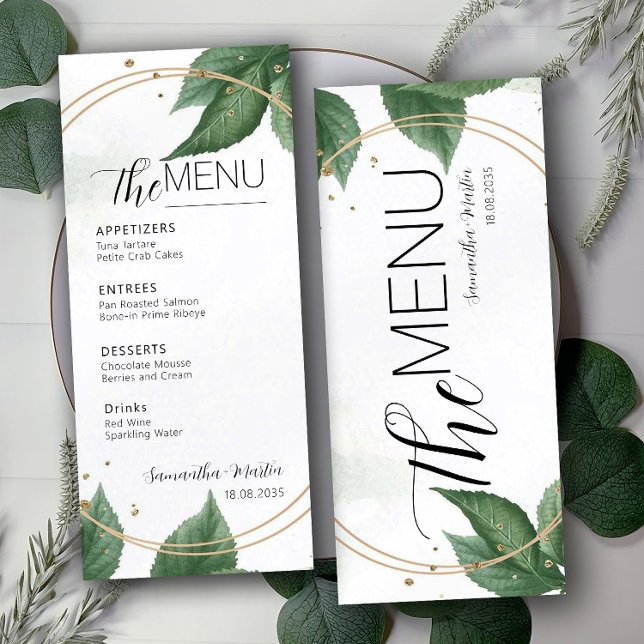 Greenery Minimal Script Wedding Menu (Creator Uploaded)