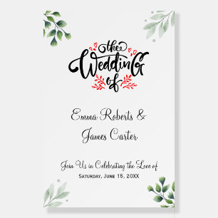 Greenery Minimal Wedding Welcome Sign