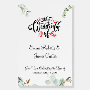 Greenery Minimal Wedding Welcome Sign