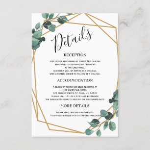Greenery Minimalist Wedding Enclosure Cards