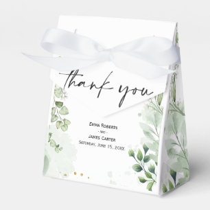 Greenery Minimalist Wedding Favor Boxes