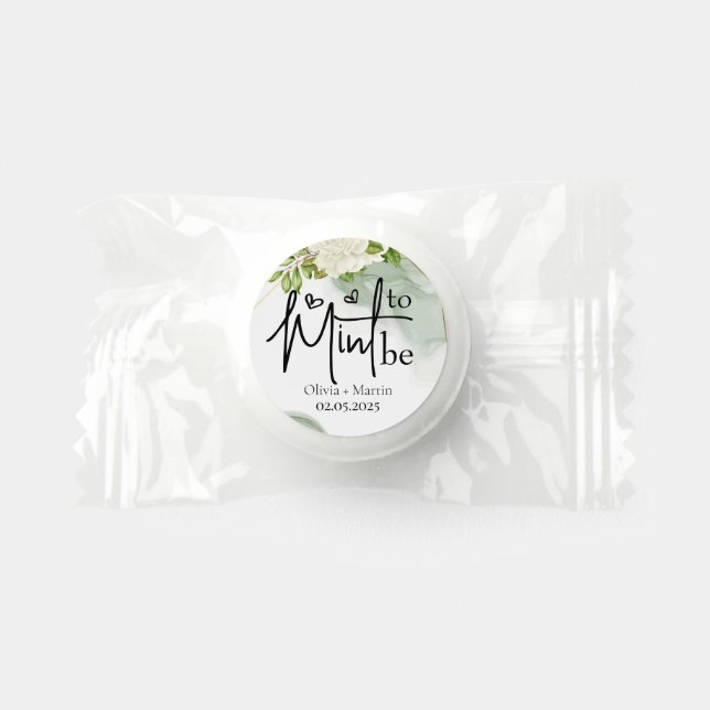 Greenery Mint to be Script wedding Bridal Favors (Front)