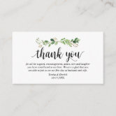 Modern Dark Grey Script, Wedding Thank you Enclosure Card
