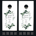 Greenery Modern Boho Arch Wedding Cornhole game<br><div class="desc">Fun wedding outdoor activity,  Wedding cornhole game with botanic watercolor greenery printed on the board.</div>