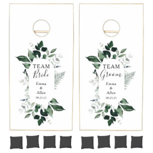 Greenery Modern Boho Arch Wedding Cornhole game
