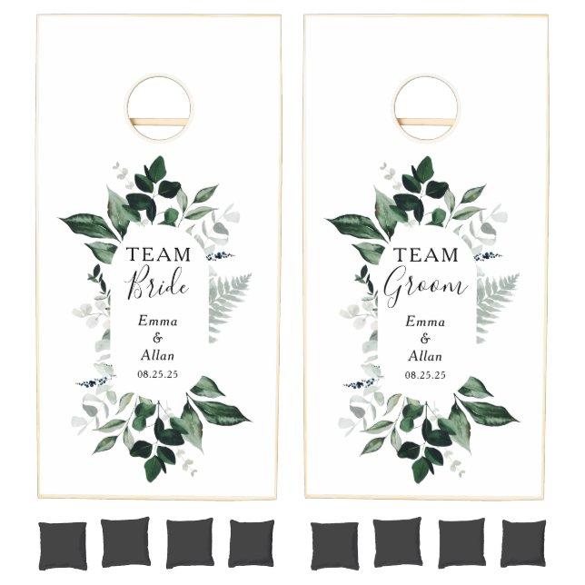 Greenery Modern Boho Arch Wedding Cornhole game (Set)