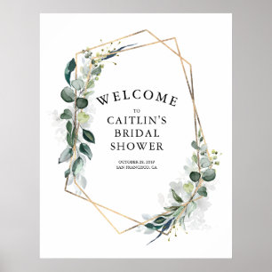 Greenery Modern Bridal Shower Welcome Sign