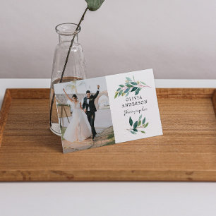 Greenery Modern Photo Business Card