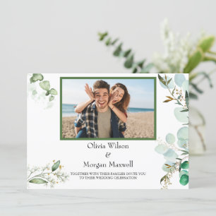 Greenery Modern Photo Save The Date Invitation