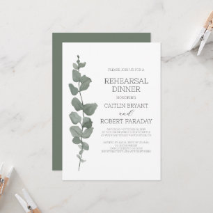 Greenery Modern Rehearsal Dinner Invitation