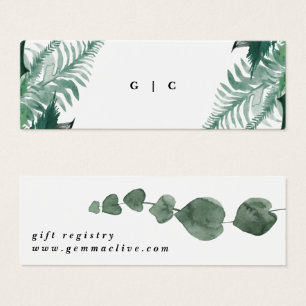 Greenery Modern Watercolor Gift Registry Enclosure