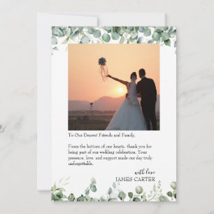 Greenery Modern Wedding Thank You Card