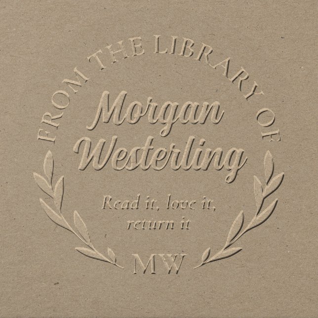 Greenery Monogram Return It From the Library Of Embosser (Creator Uploaded)