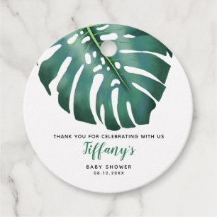 Greenery Monstera Leaf Baby Shower Favor Tags