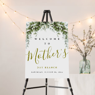Greenery Mother's Day Brunch Welcome Sign, Modern Foam Board