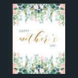 Greenery Mother's Day Greeting Card Poster<br><div class="desc">Greenery Mother's Day Poster</div>