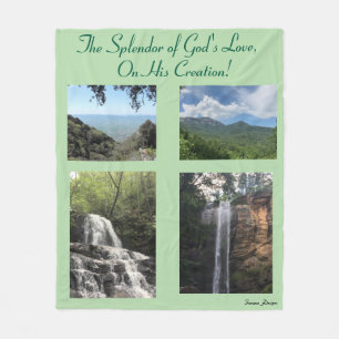 Greenery, Mountains & Waterfalls, Fleece Blanket