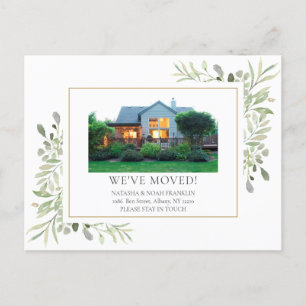 Greenery Moving Home Photo Announcement Postcard