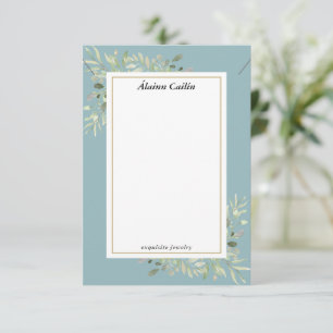 Greenery Necklace Jewelry Display Card