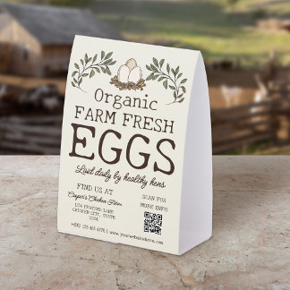 Greenery Nest Illustration Farm Fresh Eggs Paper Table Tent